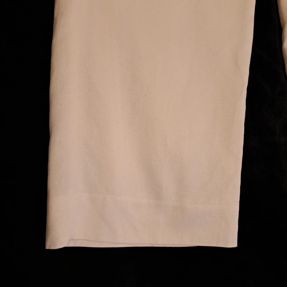 Banana Republic Cropped Pants Bone Sz 8 Cotton Linen Blend Lined EUC